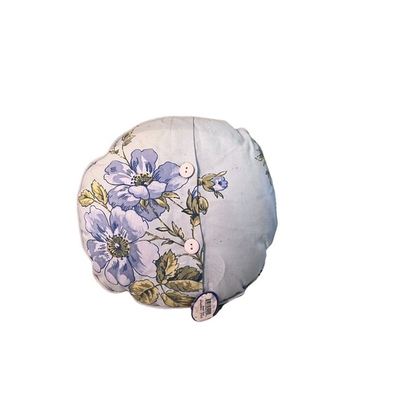 April Cornell NWT NOS Vintage "Mother" Round Floral Throw Accent Pillow Blue - Picture 4 of 6